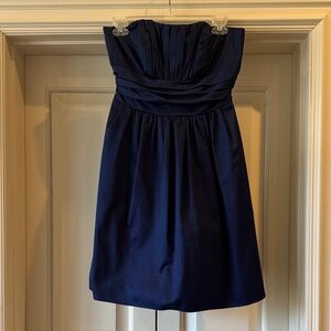 Bridesmaid dress - David’s Bridal Navy Strapless Dress